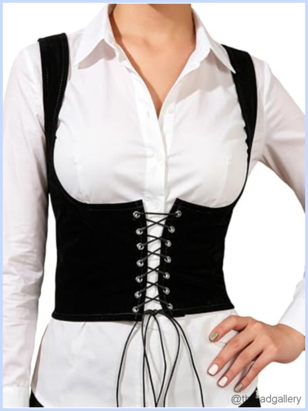 Women Renaissance Underbust Corset Wide Waist Cincher Gothic Cosplay